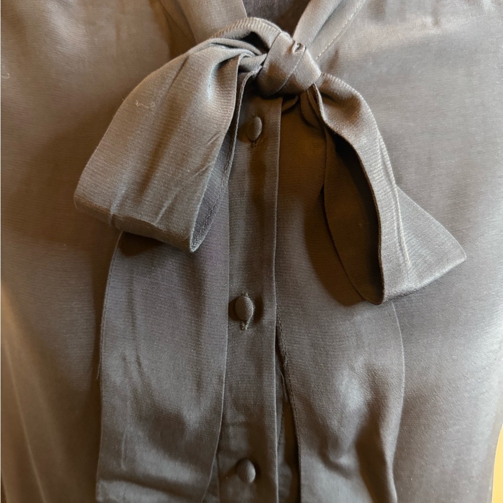 The Limited | Black Long Sleeve Tie Front Blouse | Sz Small - Picture 4 of 9